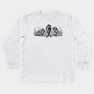 Owl - Crazy Owls Kids Long Sleeve T-Shirt